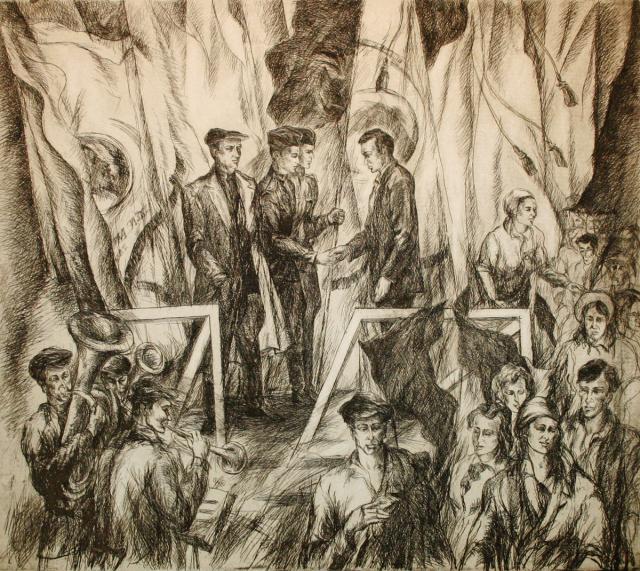 Сорока И.Д. В награду за труд. Из серии «Фронтовая летопись Магнитки». 1985 Сорока И.Д. В награду за труд. Из серии «Фронтовая летопись Магнитки». 1985